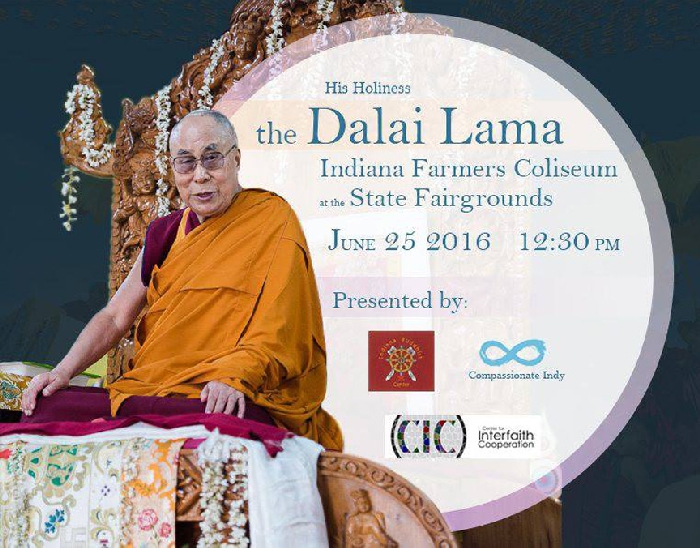 Dalai Lama 2016 Indianapolis Poster (302K)